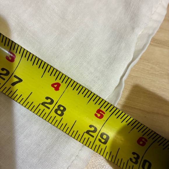 Avenue Linen/Cotton White Button-Up Tunic Shirt Preppy Business Minimalist Sz 26 - Picture 6 of 11